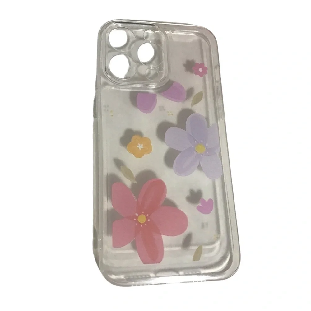 3/$15 *New*! I Phone 14 pro max clear phone case with floral print